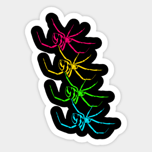 Black widow (Latrodectus) rainbow Sticker